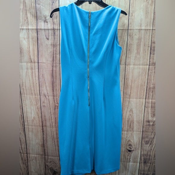 Tahari ASL Drape Sheath Dress in dark Aqua Size 4 NWOT - Picture 6 of 9